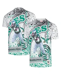 Men's Mitchell & Ness Reggie White White Philadelphia Eagles Retired Player Name and Number Burst T-shirt
