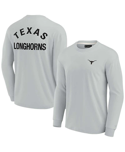 Men's and Women's Fanatics Signature Gray Texas Longhorns Super Soft Long Sleeve T-shirt