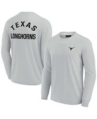 Men's and Women's Fanatics Signature Gray Texas Longhorns Super Soft Long Sleeve T-shirt