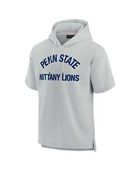 Men's and Women's Fanatics Signature Gray Penn State Nittany Lions Super Soft Fleece Short Sleeve Pullover Hoodie