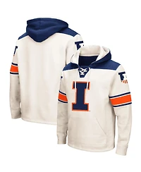 Men's Colosseum Cream Illinois Fighting Illini 2.0 Lace-Up Pullover Hoodie