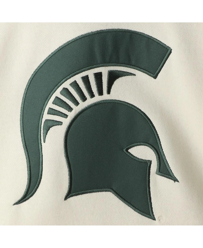 Men's Colosseum Cream Michigan State Spartans 2.0 Lace-Up Pullover Hoodie