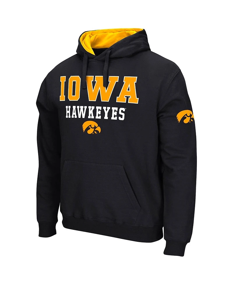 Men's Colosseum Black Iowa Hawkeyes Sunrise Pullover Hoodie