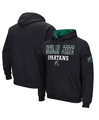 Men's Colosseum Black Michigan State Spartans Sunrise Pullover Hoodie