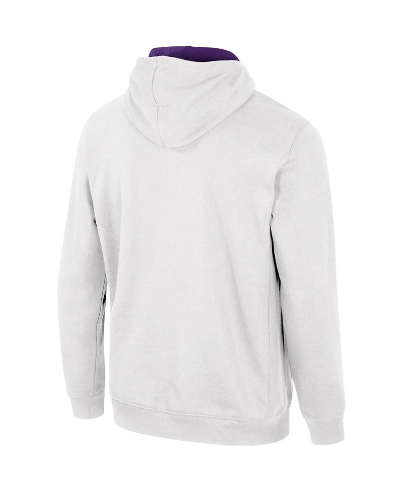 Men's Colosseum White Lsu Tigers Half-Zip Hoodie