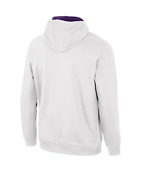 Men's Colosseum White Lsu Tigers Half-Zip Hoodie