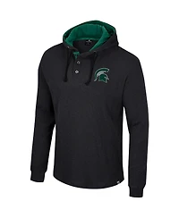 Men's Colosseum Black Michigan State Spartans Affirmative Thermal Hoodie Long Sleeve T-shirt