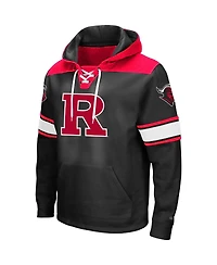 Men's Colosseum Black Rutgers Scarlet Knights 2.0 Lace-Up Logo Pullover Hoodie