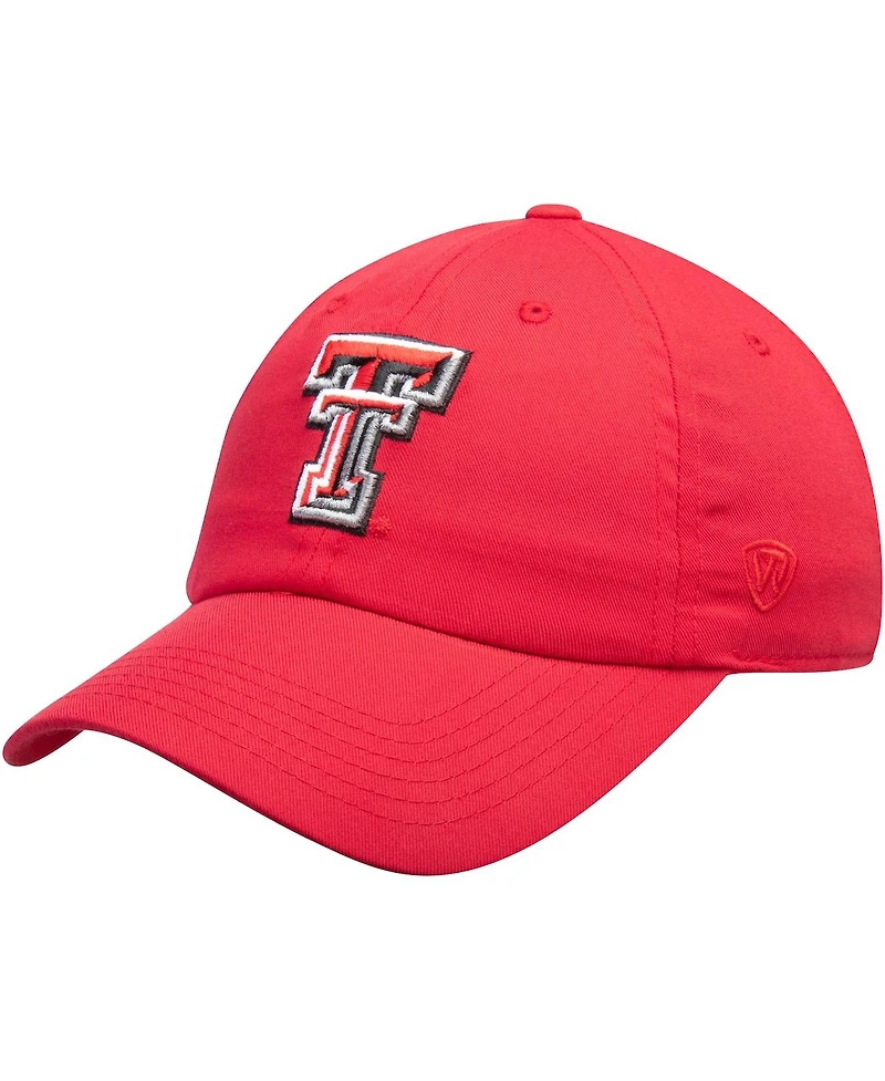 Men's Top of the World Red Texas Tech Red Raiders Primary Logo Staple Adjustable Hat