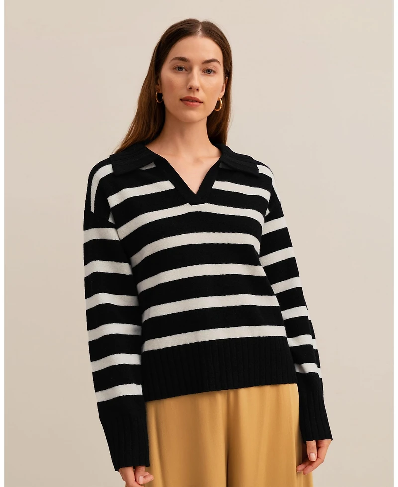 Lilysilk Women's The Gilly Stripe Sweater