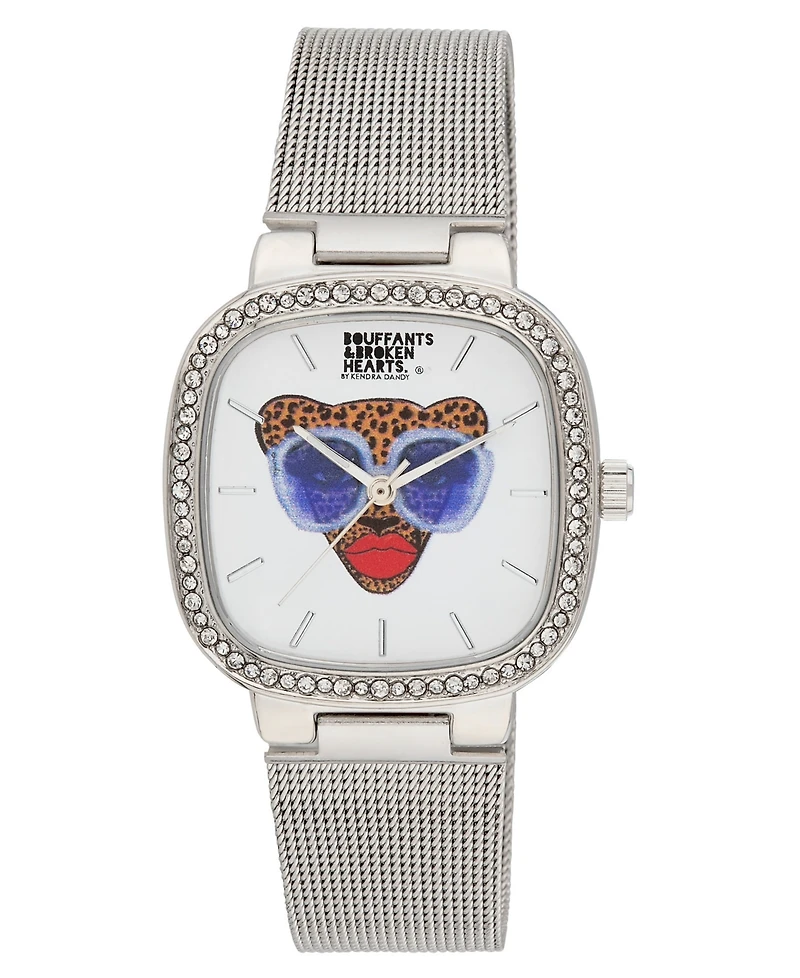 Kendra Dandy Women's Quartz Bouffants and Broken Hearts Silver-Tone Mesh Alloy Watch 32mm