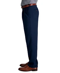 Haggar Men's Premium Comfort Stretch Classic-Fit Solid Pleated Dress Pants