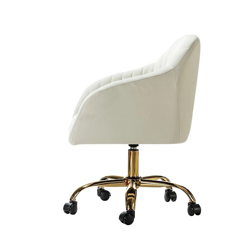 Hulala Home Modern Cute Velvet Office Desk Chair