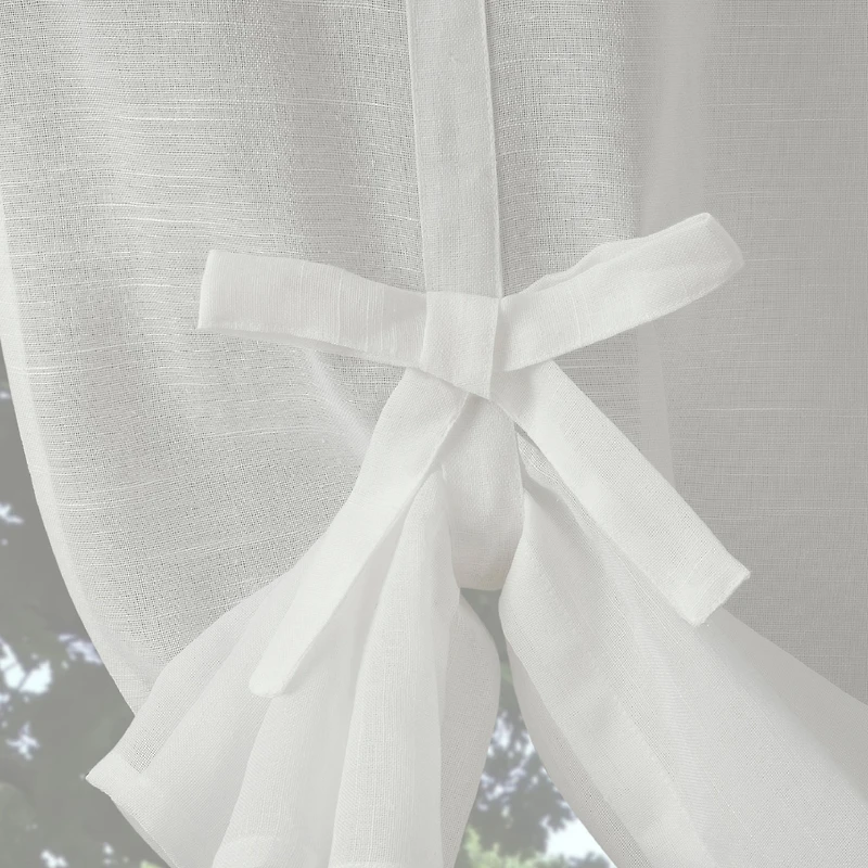 Slub Textured Linen Blend Tie-up Balloon Window Shade