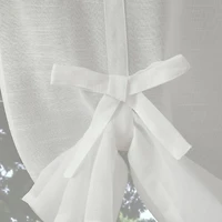 Slub Textured Linen Blend Tie-up Balloon Window Shade