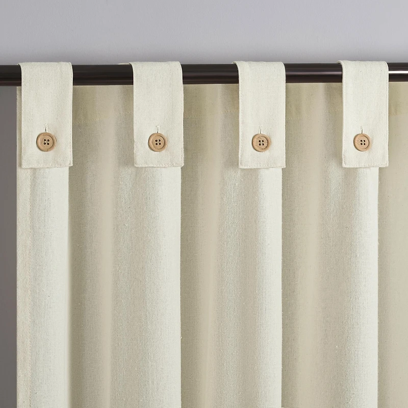 Cotton Blend Button Tab Top Curtain