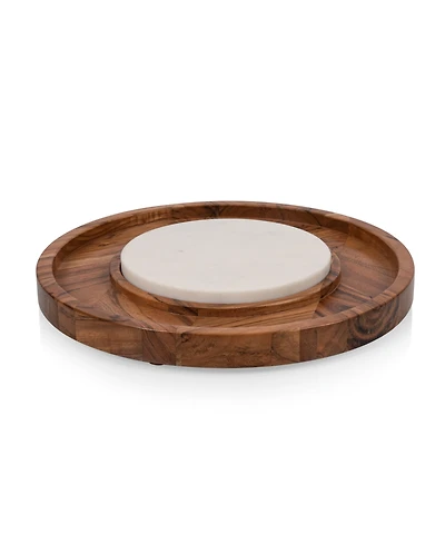 Toscana Isla Appetizer Serving Tray with Marble Cheeseboard Insert