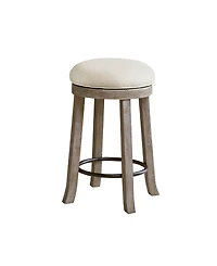 Ink+Ivy 19.25" Oaktown Wide Wood Swivel Counter Stool