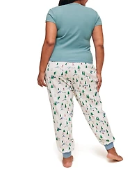 Adore Me Plus Caileigh T-Shirt & Joggers Pajama Set