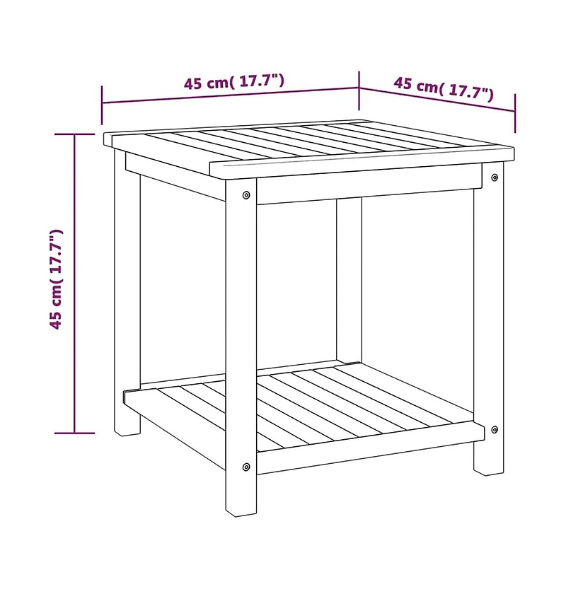 Side Table Solid Acacia Wood 17.7"x17.7"x17.7"