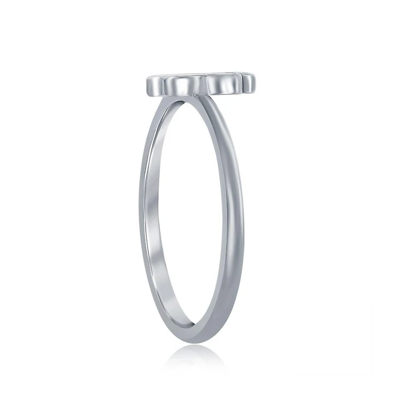 Sterling Silver White Inlay Opal Paw Print Ring