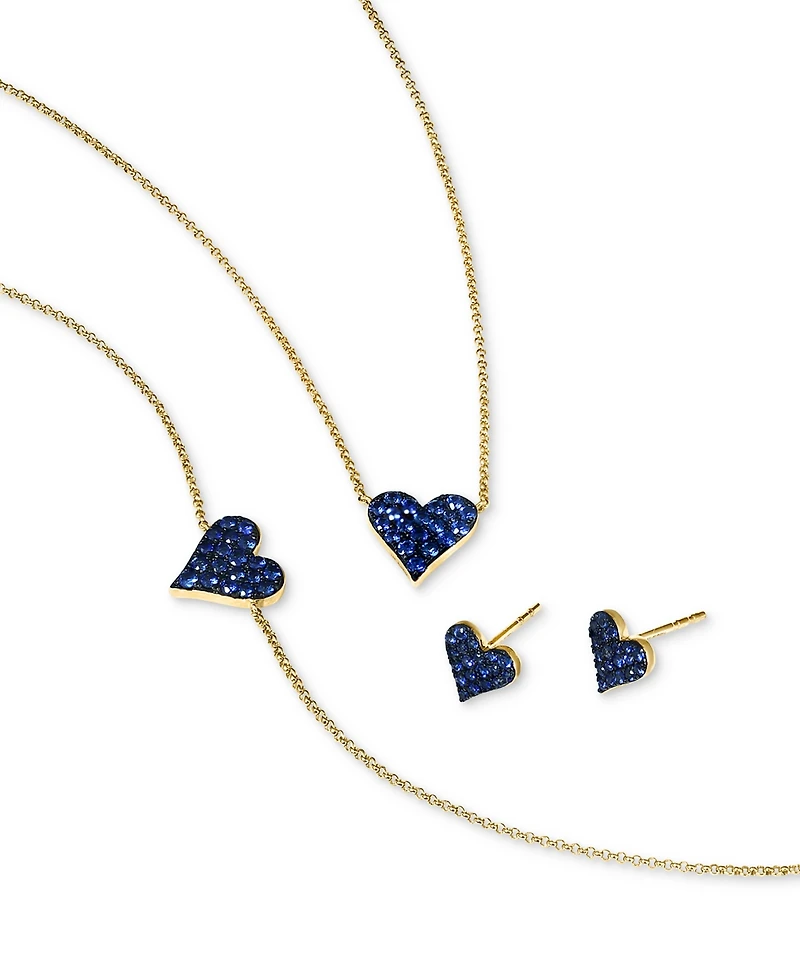 Effy Ruby Pave Heart 18" Pendant Necklace (3/8 ct. t.w.) in 14k Rose Gold (Also available in Sapphire)
