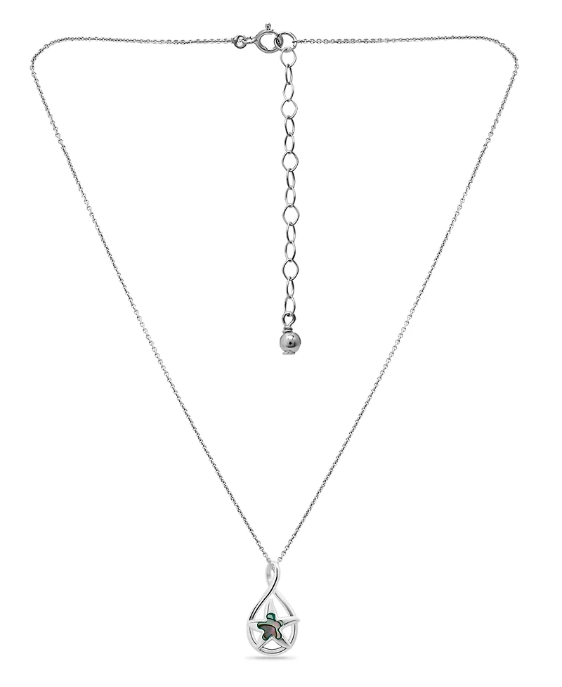 Macy's Abalone Inlay Starfish Motif Pendant Necklace