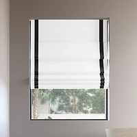 Olander Black Ribbon Border 100% Blackout Cordless Roman Shade