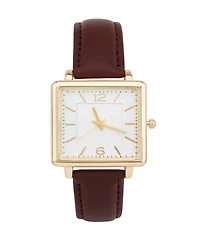 American Exchange Women's Plain Analog Brown Polyurethane Leather Strap Watch 30mm