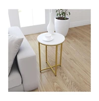 Fairdale End Table With Round Cross Brace Frame