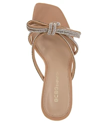 BCBGeneration Women's Selma Rhinestone Bow Slip On Sandals