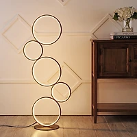 Jonathan Y Pluto Stacked Circles Contemporary Modern Ironaluminum Integrated Led Floor Lamp
