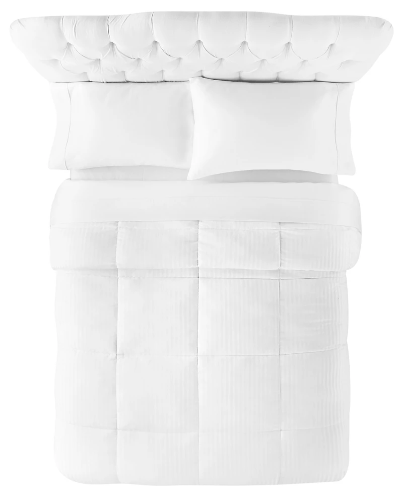 Eddie Bauer All Seasons 400 Thread Count Down Alternative Striped Luxury Oversized Duvet Insert