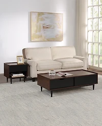 Manhattan Comfort Duane 2-Piece Ribbed End Table and Coffee Set