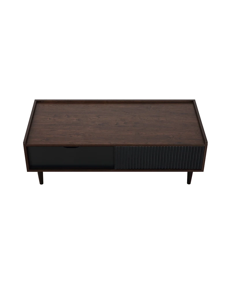 Manhattan Comfort Duane 47.24" Ribbed 1-Drawer Coffee Table