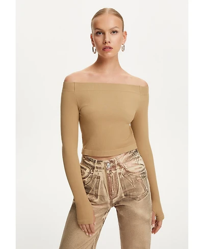 Nocturne Women's Metallic Jersey CropTop
