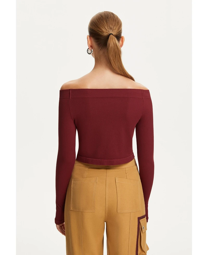 Nocturne Women's Metallic Jersey CropTop