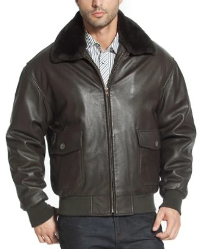 Landing Leathers Men G 1 Leather Flight Bomber Jacket Tall