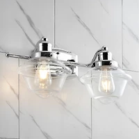 Orleans Iron/Glass Schoolhouse Led Vanity Light