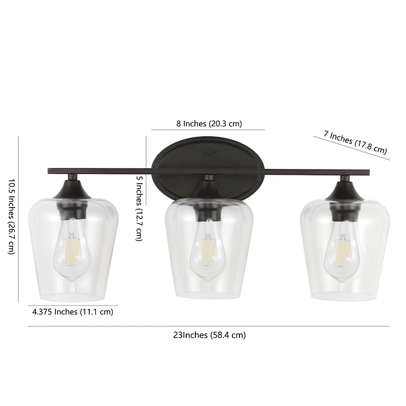 Jonathan Y Jayne Iron/Glass Cottage Rustic Led Vanity Light