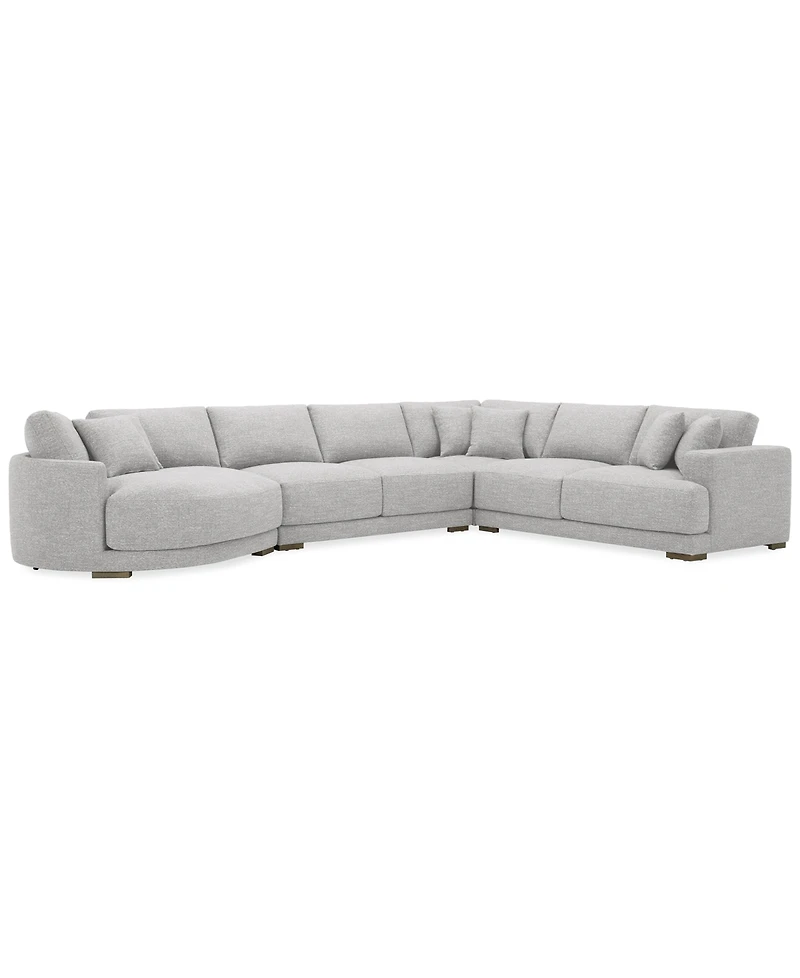 Closeout! Vasher 166" 4-Pc. Fabric Sectional Sofa with Cuddler, Created for Macy's