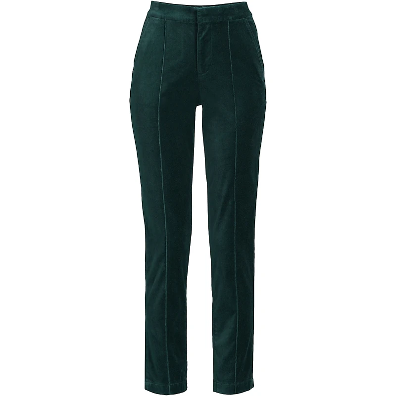 Lands' End Plus Velvet High Rise Pintuck Pencil Ankle Pants
