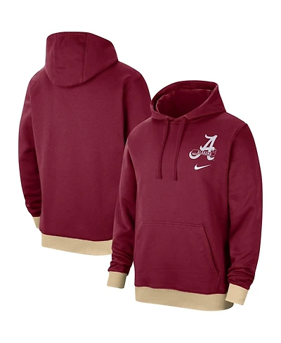 Men's Nike Crimson Alabama Crimson Tide Campus Retro Fleece Pullover Hoodie