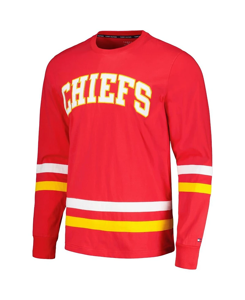 Men's Tommy Hilfiger Red, Gold Kansas City Chiefs Nolan Long Sleeve T-shirt