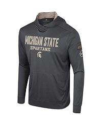 Men's Colosseum Charcoal Michigan State Spartans Oht Military-Inspired Appreciation Long Sleeve Hoodie T-shirt