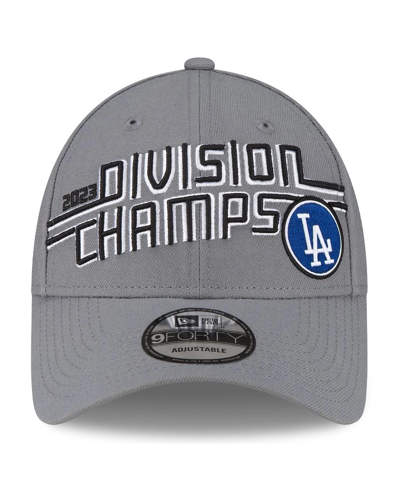 Men's New Era Gray Los Angeles Dodgers 2023 Nl West Division Champions Locker Room 9FORTY Adjustable Hat