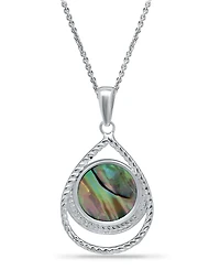 Macy's Abalone Inlay Center Pendant Necklace