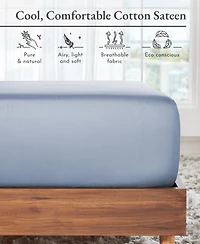 Deep Pocket Queen Fitted Sheet Only - Soft 100% Cotton Sateen