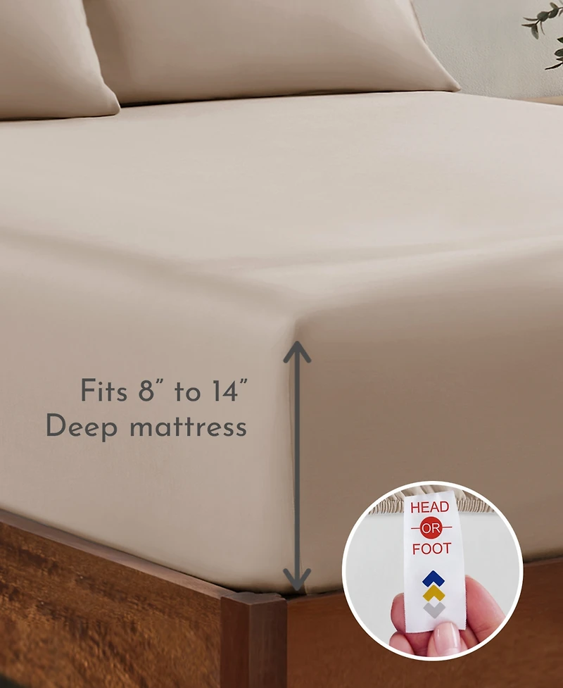 Deep Pocket King Fitted Sheet Only - Soft 100% Cotton Sateen