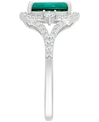 Lab-Grown Emerald (2-1/10 ct. t.w.) and White Sapphire (3/8 ct. t.w.) Ring in Sterling Silver